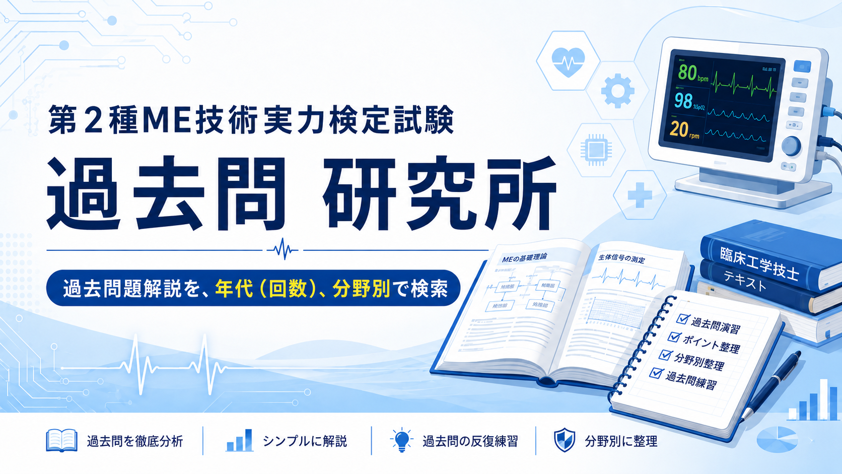 第2種ME技術実力検定試験の過去問題研究所を表すトップイメージ